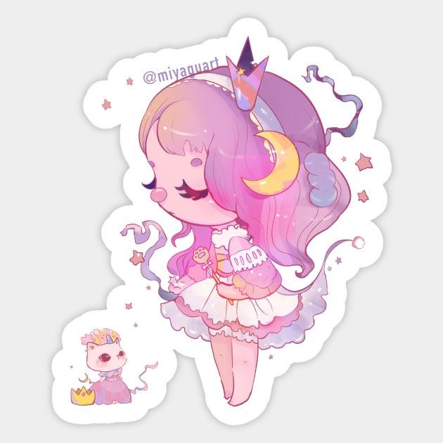 Moona Sticker by Miya Gu Art